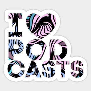 I Heart Podcasts Pink Graphic Sticker